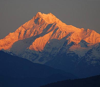 Kanchenjunga, the third highest peak in the world