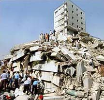 Aftermath of an earthquake in Islamabad, Pakistan