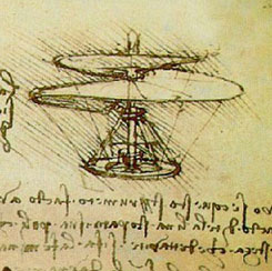 Leonardo da Vinci's sketch of the aerial-screw