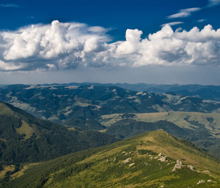 The Carpathian mountains