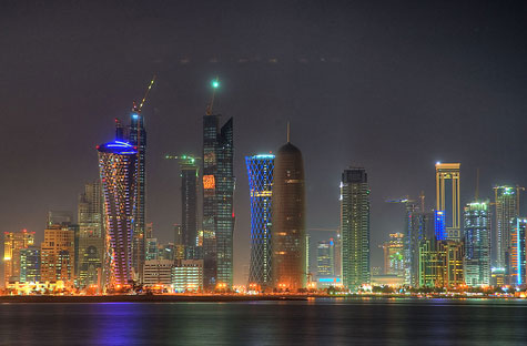 West Bay area from Corniche at evening