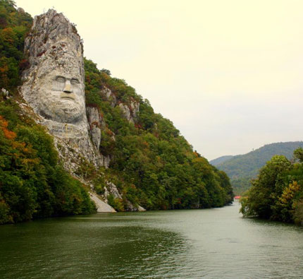 Statue of Decebal on the Danube River