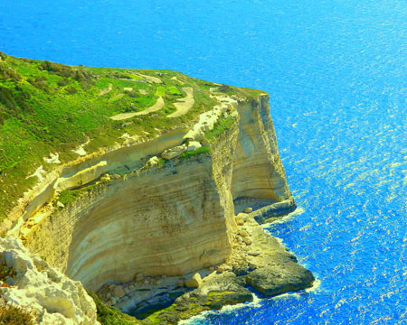 Cliffs formations near the village of Dingli