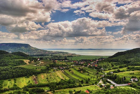 Lake Balaton, a freshwater lake in the Transdanubian region