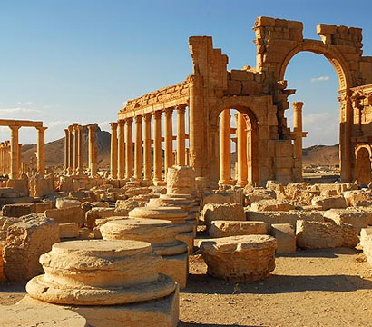 A view of Palmyra, on the Syrian desert
