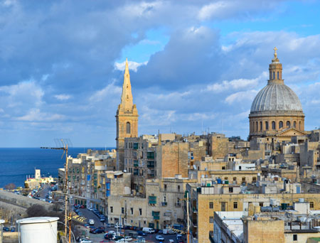 The fortified city of Valletta